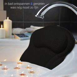 TIGIOO Luxe Home Spa Badkussen Small - Zwart Kussen Voor In Bad - Met 6 Zuignappen - Extra Comfort -Lichaamsverzorging Winkel 1200x1200 615