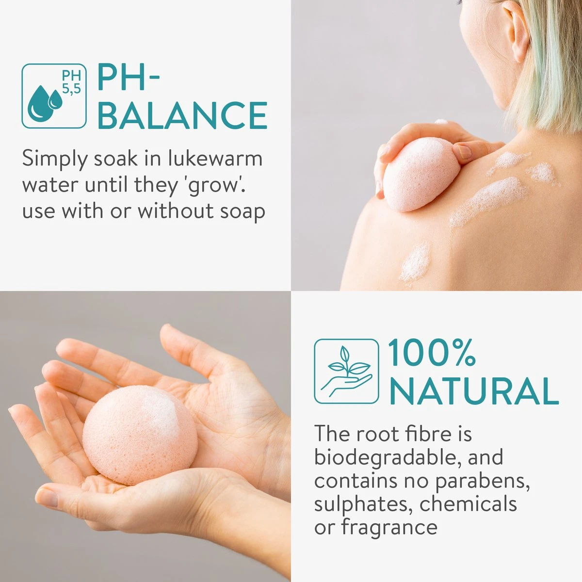 Navaris Set Van 8 Konjac Sponzen - Natuurlijke Sponzen Voor Gezichtsreiniging - Reinigt De Rijpe, Onzuivere, Droge, Gevoelige En Normale Huid - Vegan 4 Navaris Set Van 8 Konjac Sponzen - Natuurlijke Sponzen Voor Gezichtsreiniging - Reinigt De Rijpe, Onzuivere, Droge, Gevoelige En Normale Huid - Vegan - Afbeelding 2