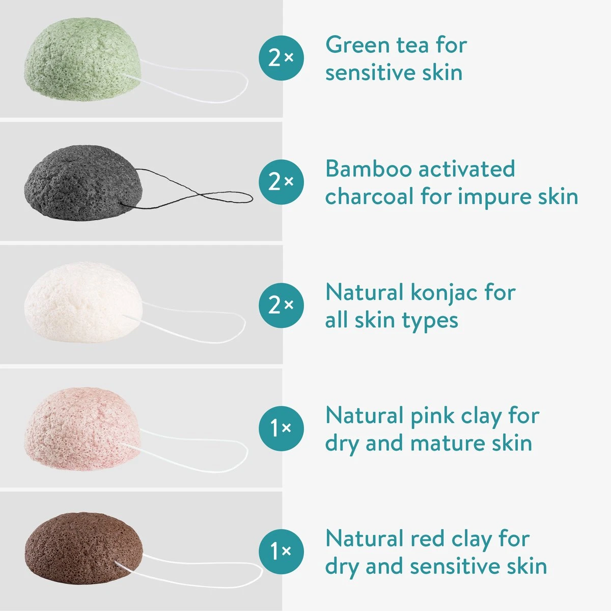 Navaris Set Van 8 Konjac Sponzen - Natuurlijke Sponzen Voor Gezichtsreiniging - Reinigt De Rijpe, Onzuivere, Droge, Gevoelige En Normale Huid - Vegan 6 Navaris Set Van 8 Konjac Sponzen - Natuurlijke Sponzen Voor Gezichtsreiniging - Reinigt De Rijpe, Onzuivere, Droge, Gevoelige En Normale Huid - Vegan - Afbeelding 4