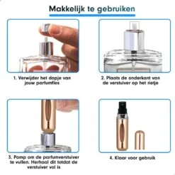 Merkloos Mini Parfum Flesje - Goud - Lipstick Formaat - Navulbare Parfum Verstuiver -Lichaamsverzorging Winkel 1200x1200 713