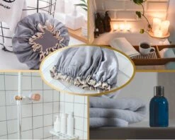 Merkloos Grijze Douchemuts Dames / Volwassenen / Meiden - Luxe Douchemuts - Shower Cap (Vagabond Model) -Lichaamsverzorging Winkel 1200x960 11