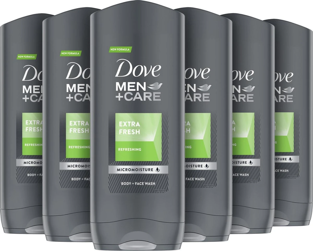 Dove Men+Care Extra Fresh Douchegel - 6 X 400 Ml - Voordeelverpakking 3 Dove Men+Care Extra Fresh Douchegel - 6 X 400 Ml - Voordeelverpakking