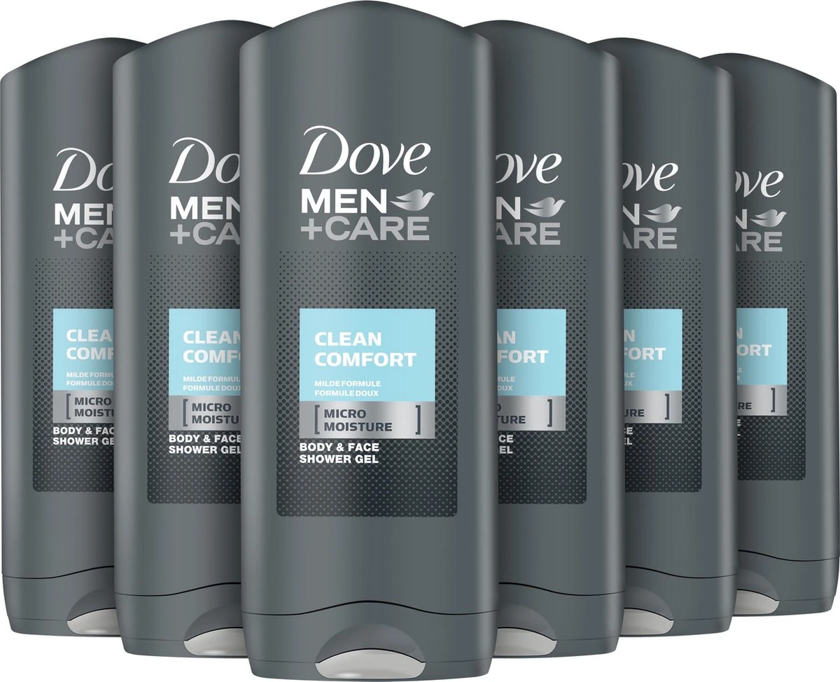 Dove Men+Care Clean Comfort Douchegel - 6 X 400 Ml - Voordeelverpakking 3 Dove Men+Care Clean Comfort Douchegel - 6 X 400 Ml - Voordeelverpakking