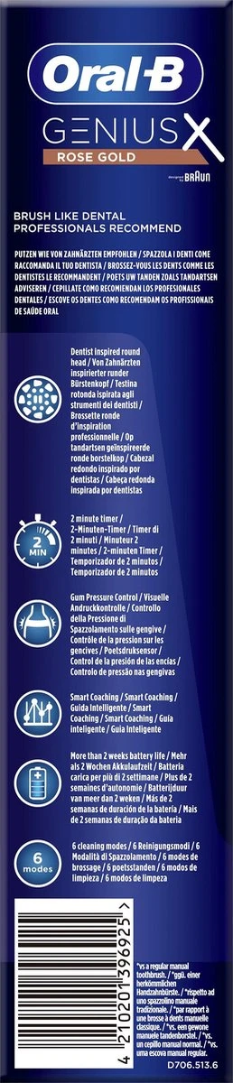 Oral B Oral-B Genius X Elektrische Tandenborstel Rosegold 15 Oral B Oral-B Genius X Elektrische Tandenborstel Rosegold - Afbeelding 13