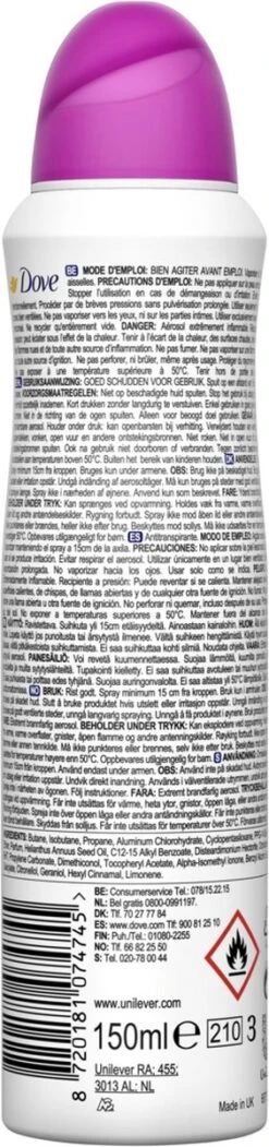 Dove Go Fresh Acai Berry & Waterlily Deodorant Spray Antitranspirant - 6 X 150 Ml - Voordeelverpakking -Lichaamsverzorging Winkel 282x1200 1