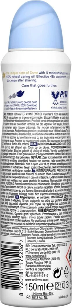 Dove Cotton Soft Anti-transpirant Deodorant Spray - 6 X 150 Ml - Voordeelverpakking -Lichaamsverzorging Winkel 282x1200 2