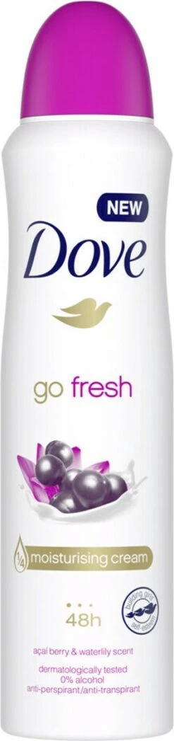 Dove Go Fresh Acai Berry & Waterlily Deodorant Spray Antitranspirant - 6 X 150 Ml - Voordeelverpakking -Lichaamsverzorging Winkel 283x1200