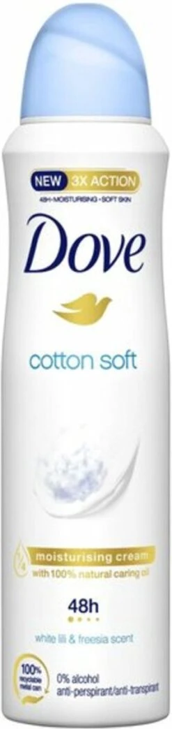 Dove Cotton Soft Anti-transpirant Deodorant Spray - 6 X 150 Ml - Voordeelverpakking -Lichaamsverzorging Winkel 284x1200