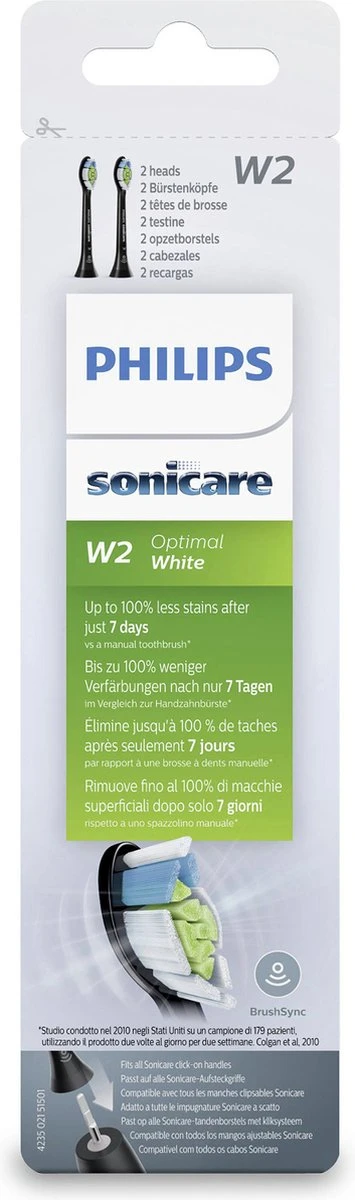 Philips Sonicare W2 Optimal White HX6062/13 - Opzetborstels - 2 Stuks 3 Philips Sonicare W2 Optimal White HX6062/13 - Opzetborstels - 2 Stuks