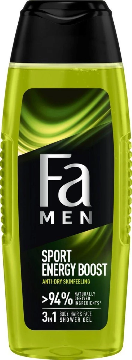 Fa Men Sport Energy Boost Douchegel 6x 250ml - Grootverpakking 4 Fa Men Sport Energy Boost Douchegel 6x 250ml - Grootverpakking - Afbeelding 2