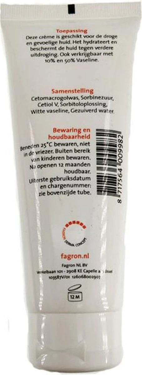 -Fagron- Cetomacrogolcrème Met 20 % Vaseline - Bij Droge Huid - 3x 100gram 4 -Fagron- Cetomacrogolcrème Met 20 % Vaseline - Bij Droge Huid - 3x 100gram - Afbeelding 2