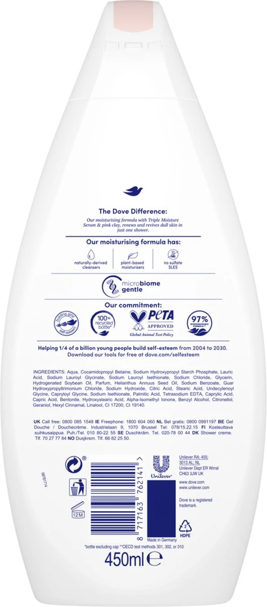 Dove Renewing Glow Douchegel - 6 X 450 Ml - Voordeelverpakking 9 Dove Renewing Glow Douchegel - 6 X 450 Ml - Voordeelverpakking - Afbeelding 7