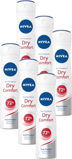 NIVEA Dry Comfort Deodorant Spray - 6 X 150 Ml - Anti-Transpirant - Voordeelverpakking