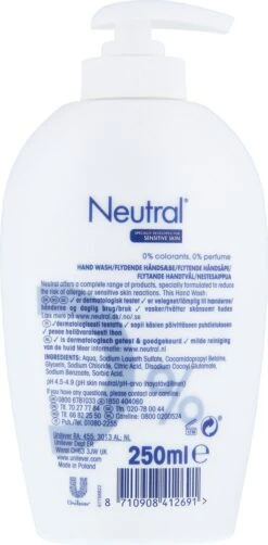 Neutral Vloeibare Handzeep Parfumvrij - 6 X 250 Ml - Voordeelverpakking -Lichaamsverzorging Winkel 591x1200 3