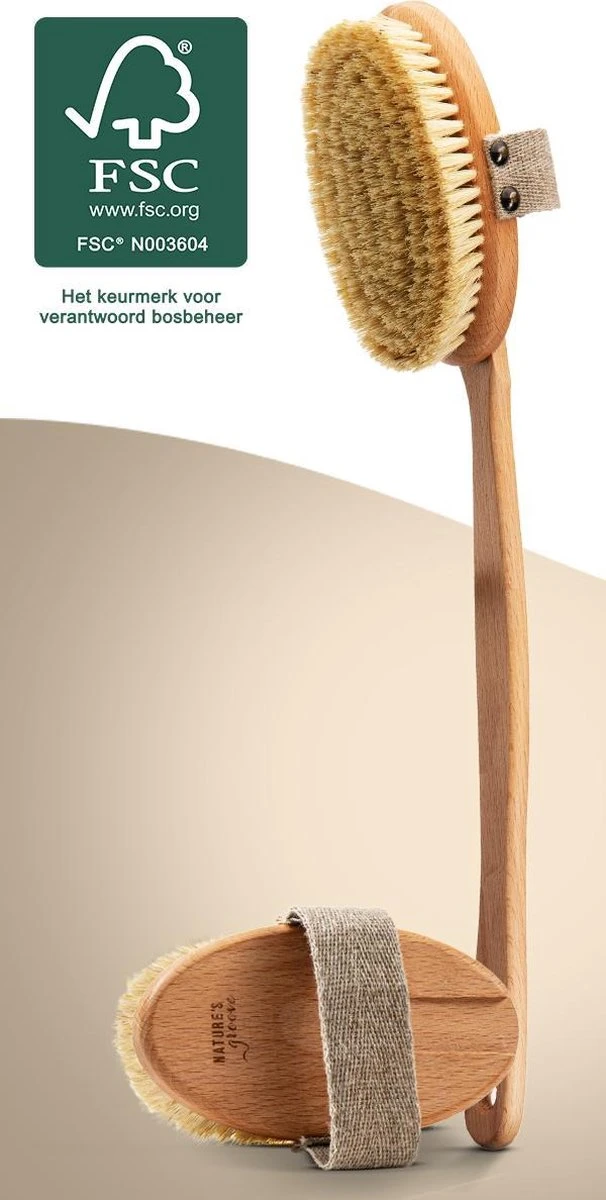 100% Vegan Lichaamsborstel Met Lange Afneembare Steel - Rugborstel/Badborstel/Doucheborstel - Dry Brushing Huidborstel - Droogborstel - Douche 3 100% Vegan Lichaamsborstel Met Lange Afneembare Steel - Rugborstel/Badborstel/Doucheborstel - Dry Brushing Huidborstel - Droogborstel - Douche