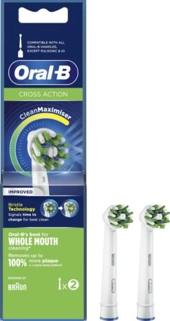 Oral B Oral-B CrossAction - Met CleanMaximiser-technologie - Opzetborstels - 2 Stuks -Lichaamsverzorging Winkel 637x1200 1