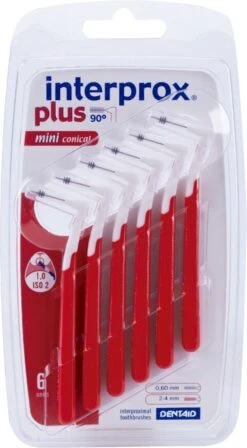 3x Interprox Plus Mini Conical 2-4 Mm Rood Blister à 6 Ragers -Lichaamsverzorging Winkel 662x1200
