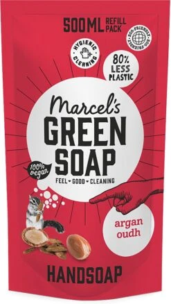 Marcel's Green Soap Handzeep Navulling Argan & Oudh - 500ML -Lichaamsverzorging Winkel 677x1200