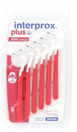 3x Interprox Plus Mini Conical 2-4 Mm Rood Blister à 6 Ragers