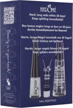 Herome 3 In 1 Manicure Nagelverzorging Set Blauw – Nagelset Voor Beschadigde Nagels - Nagelverharder, Nagellakremover En Nagelriemcreme - Set Van 3 -Lichaamsverzorging Winkel 813x1200