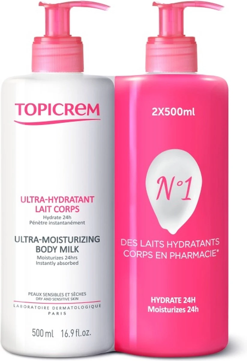 Topicrem Ultra-Moisturizing Body Milk 2x500ml 7 Topicrem Ultra-Moisturizing Body Milk 2x500ml - Afbeelding 5
