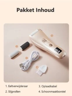 BAESS Elektrische Eeltverwijderaar - 3 Slijprollen - Afzuiging - Oplaadbaar - Goud -Lichaamsverzorging Winkel 896x1200