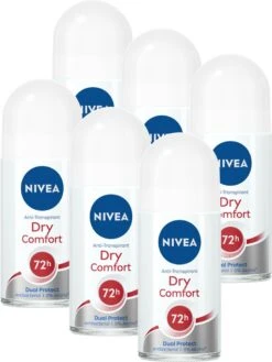 NIVEA Dry Comfort Deodorant Roller - 6 X 50 Ml - Voordeelverpakking
