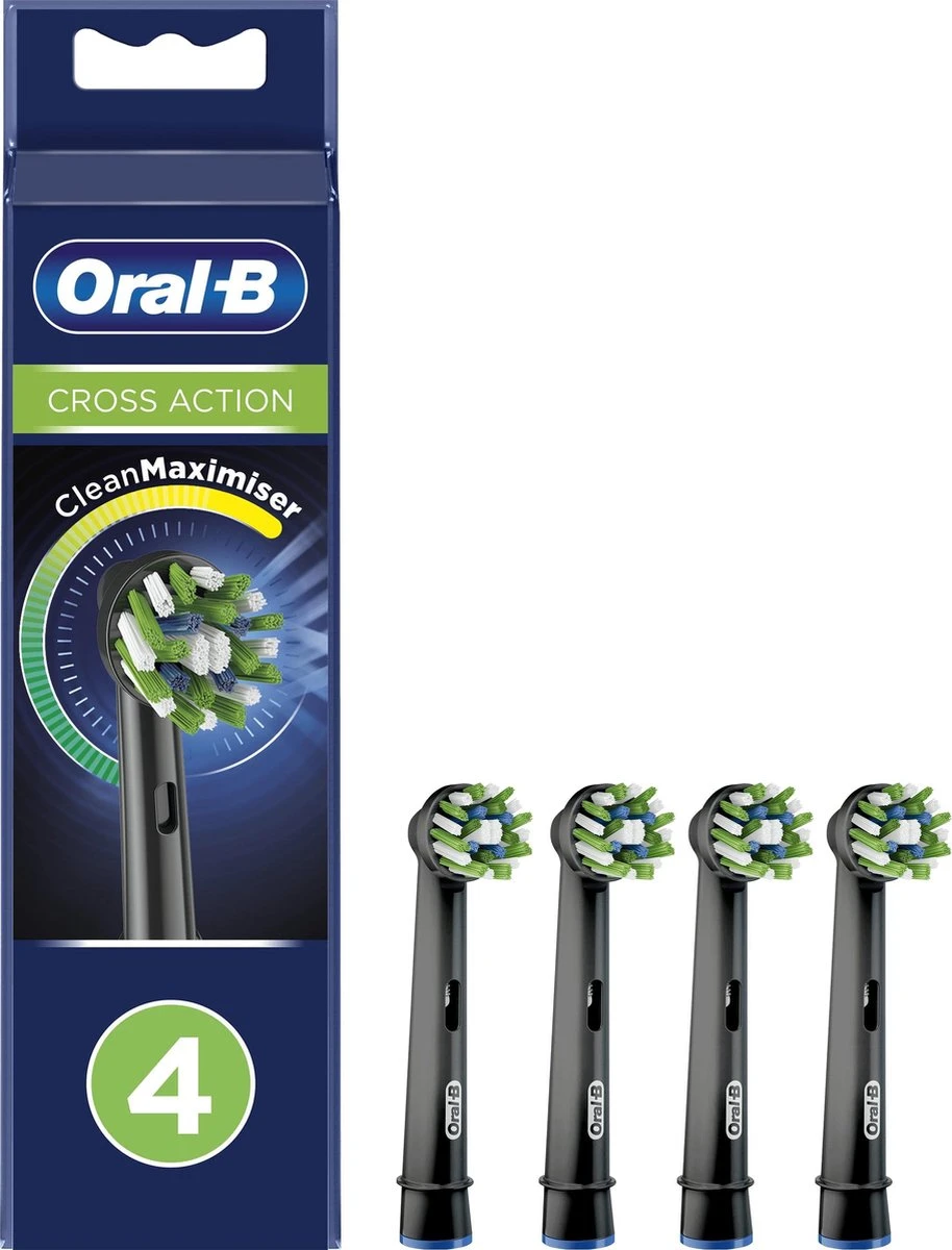 Oral B Oral-B CrossAction - Met CleanMaximiser-technologie - Opzetborstels - Zwart - 4stuks 3 Oral B Oral-B CrossAction - Met CleanMaximiser-technologie - Opzetborstels - Zwart - 4stuks