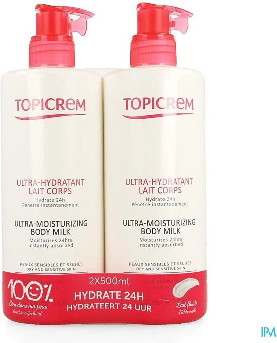 Topicrem Ultra-Moisturizing Body Milk 2x500ml 6 Topicrem Ultra-Moisturizing Body Milk 2x500ml - Afbeelding 4