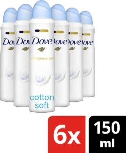Dove Cotton Soft Anti-transpirant Deodorant Spray - 6 X 150 Ml - Voordeelverpakking -Lichaamsverzorging Winkel 988x1200 3